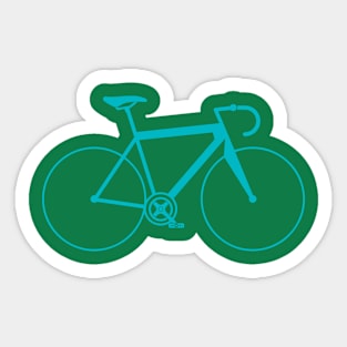 Sleek Pale Blue Bicycle Teal Road Bike Silhouette Sticker